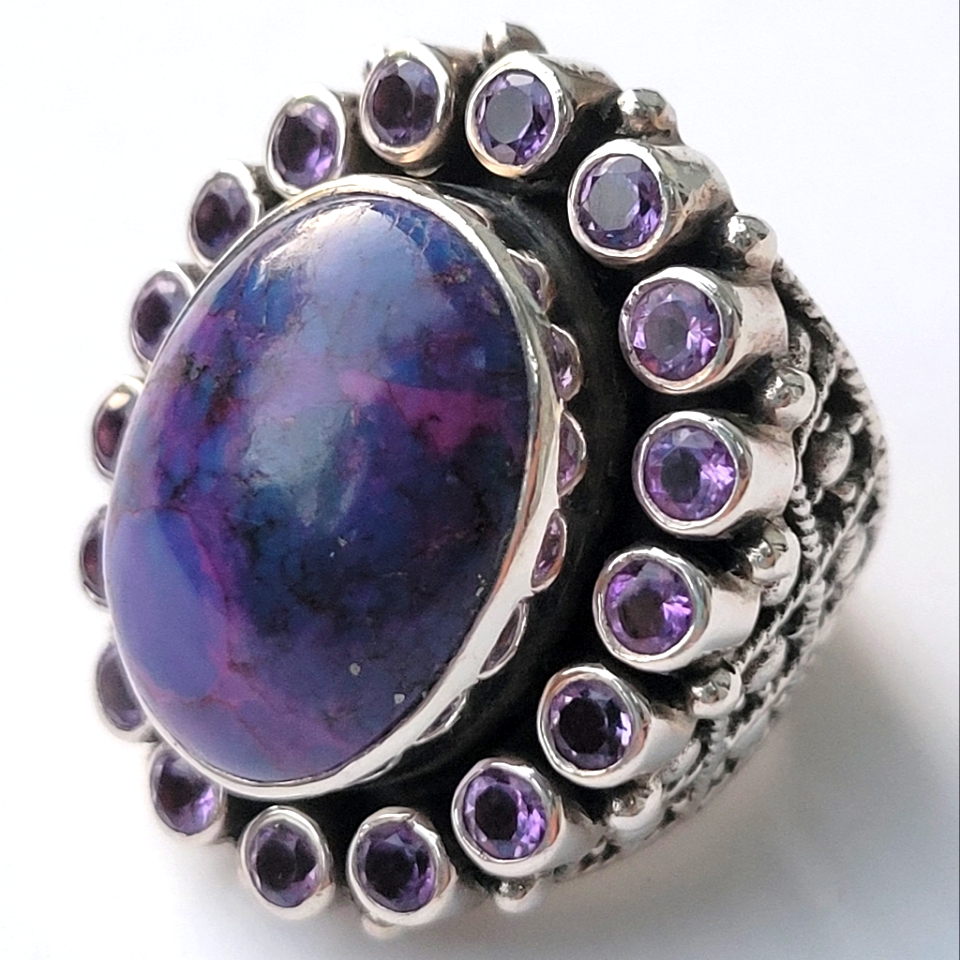 Nicky Butler Sterling Silver Large Multi Gemstone Semi-Precious Ring 155$